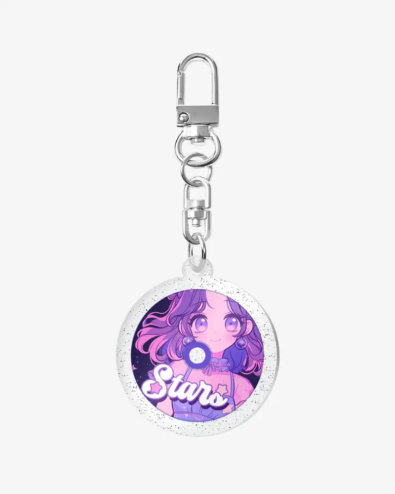 Circle Acrylic Key Ring (Glitter)