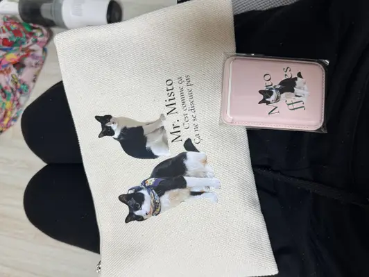 Canvas Pouch Purchased L 제작 후기 The print came out clear and the material is good. It's so cute. - 마플 리얼 후기