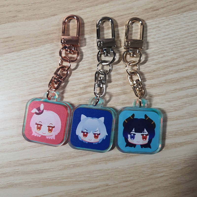 Square Acrylic Key Ring (Aurora) Purchased Acrylic Key Ring 제작 후기 Wow, it came out so pretty!! It sparkles both in the front and the back- 마플 리얼 후기