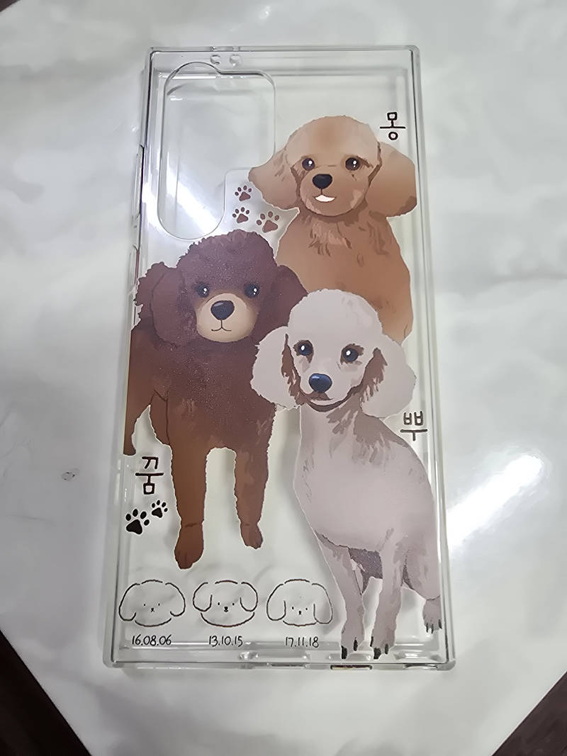 Galaxy S24 Ultra Clear Soft TPU Case Purchased Galaxy S24 Ultra 제작 후기 Everyone says it's so cute! I didn't expect the quality, but it's so cute that I'm going to make one for my mom too ㅎㅎ- 마플 리얼 후기