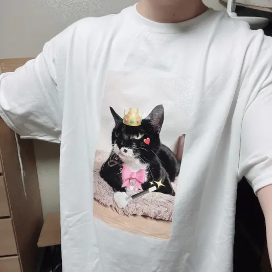 Gildan Ultra Cotton 2000 Adult T-shirt Purchased 3XL 제작 후기 It came out so beautifully. I think it will be a good memory with my cat. Thank you. - 마플 리얼 후기 