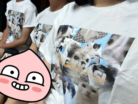 Gildan Ultra Cotton 2000 Adult T-shirt Purchased S / M 제작 후기 The printing came out so pretty. I made a family t-shirt with my family and pets, but the material seems a bit softer than black. But I still really like it. - 마플 리얼 후기 
