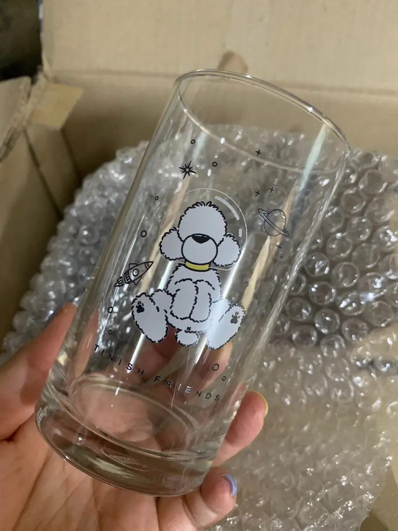 쿨 글라스 315ml 구매 제작 후기 도착하자마자 열어봤어요.. 너무 귀엽게 잘 나왔습니다.- 마플 리얼 후기